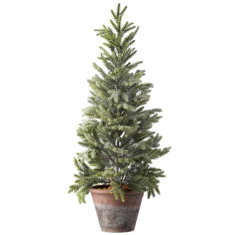 Ensemble de 2 cèdres artificiels 24 po dans un pot à fleurs 2 pièces