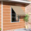 Store extérieur manuel à bras articulé de 1,83 m pour balcon, protégé, en aluminium, blanc crème, rétractable, avec bras articulé, protection renforcée.