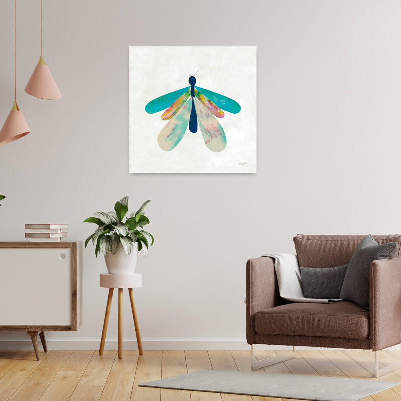 Collage insectes V, papillon contemporain, H 24 po x l 24 po