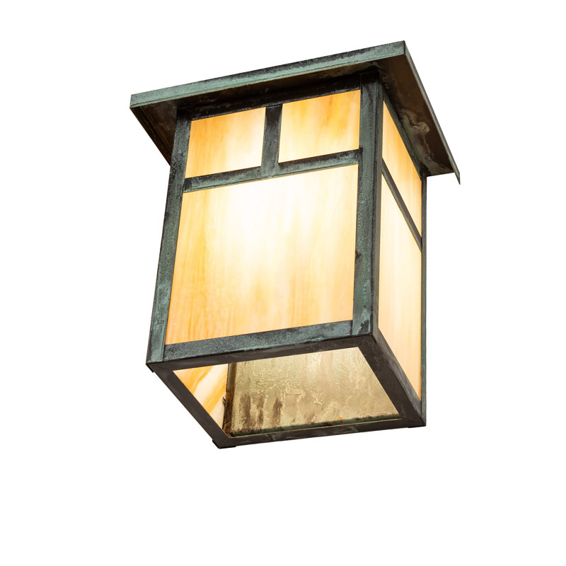 1 - Light Flush Mounted Sconce, Verdigris, Beige