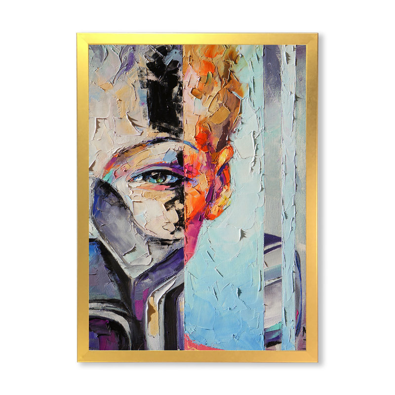 «Steam Punk Woman Collage II», œuvre d'art moderne sur toile, H 40 po x l 30 po x P 1,5 po, Toile avec cadre photo doré