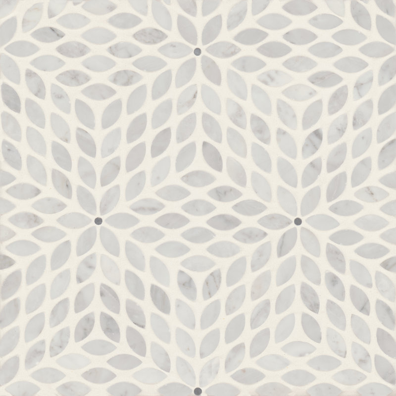 Carreau de mosaïque en marbre Celeste, Blanc Carrara / Bardiglio