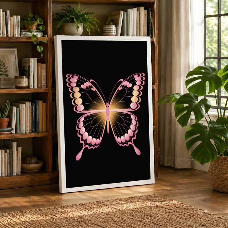 Luminous Butterfly Modern - Print, 24x16 - 61.0 x 40.6 cm, Sage Border