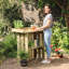 Ahlanni Rectangular Solid Wood Outdoor Side Table - 109 cm W 45 cm D