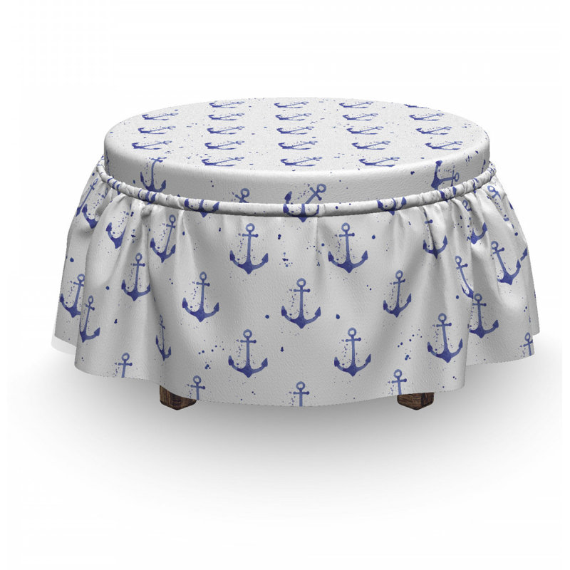 Housse pour repose-pieds aquarelle marine