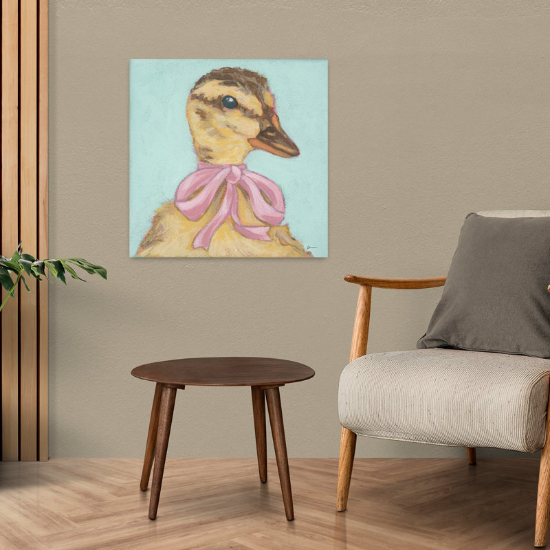 Sweet Duckling I Contemporary Bird Duck Wildlife Wall Art Print 1 Piece Wrapped Canvas Wall Art, 60.96cm H x 60.96cm W
