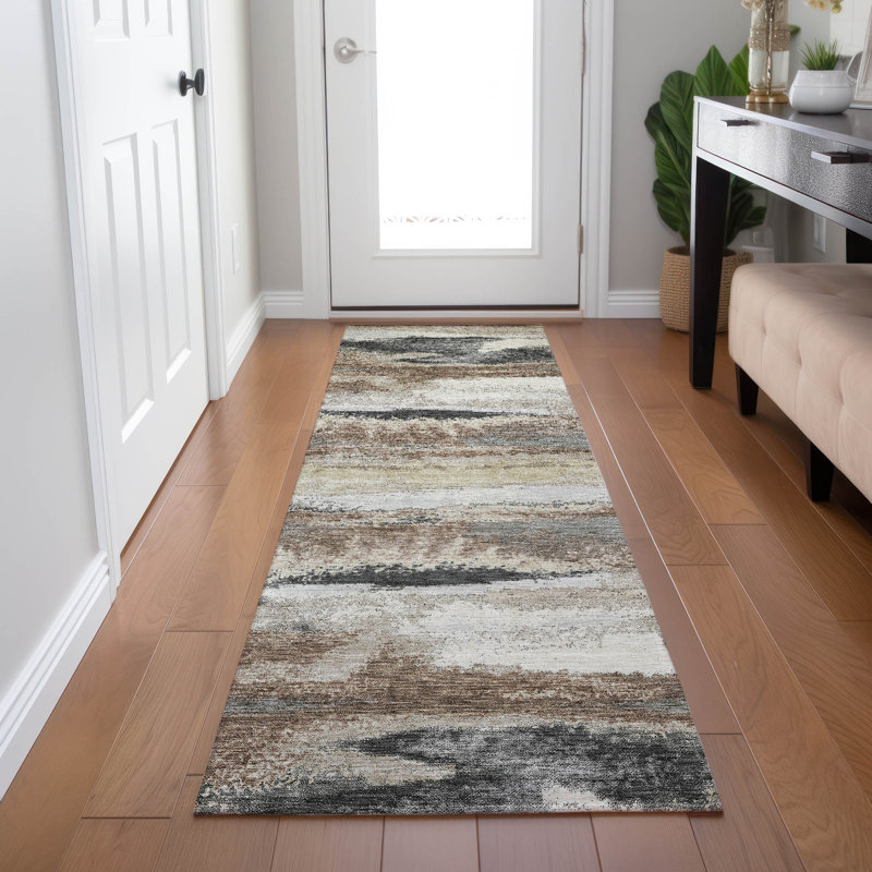 Tapis rectangulaire Aleighna avec envers antidérapant, Runner 2'3" x 7'6"