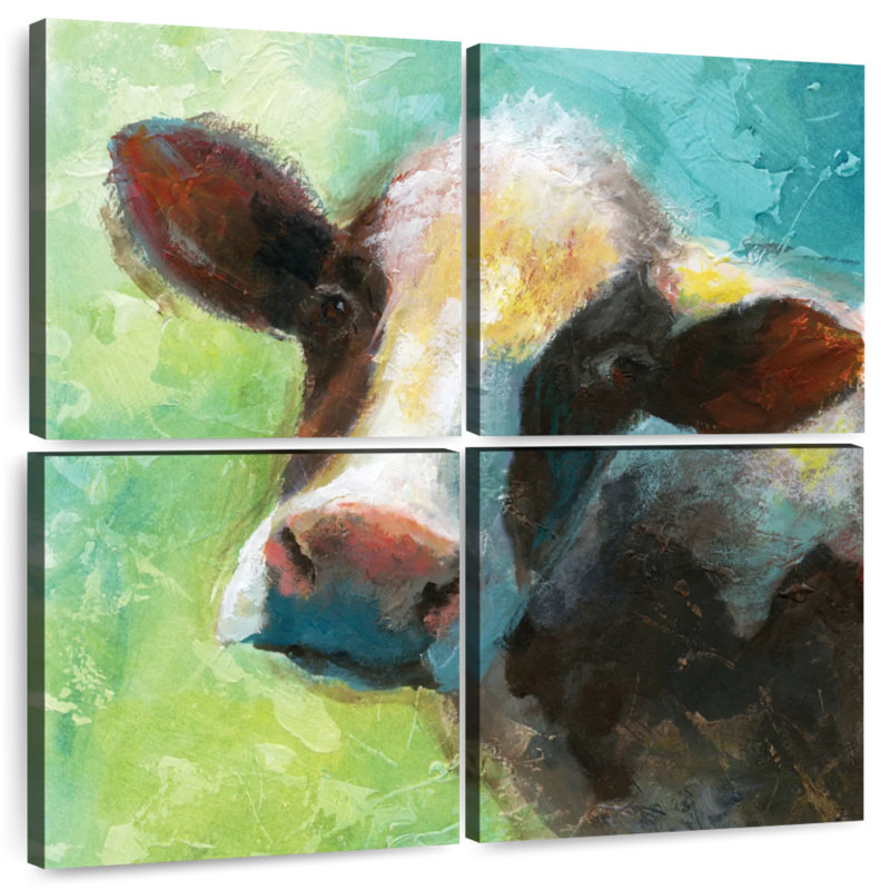 Vache excentrique colorée Brampt, H 18 po x l 18 po