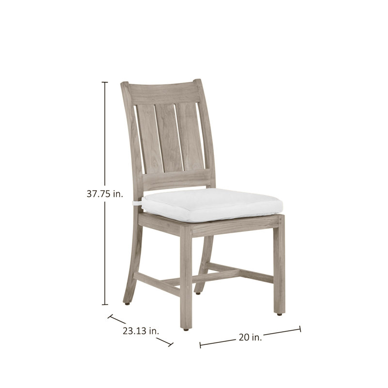 Chaise d'extérieur Croquet en teck, Welt + bourre standard, Lin colombe, Oyster Teak