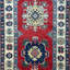 Tapis de couloir rouge / ivoire en laine noué à la main de conception unique 2 pi 9 po x 10 pi Jevon