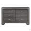 Commode en bois à finition grise 1Pc de 6 tiroirs au design contemporain