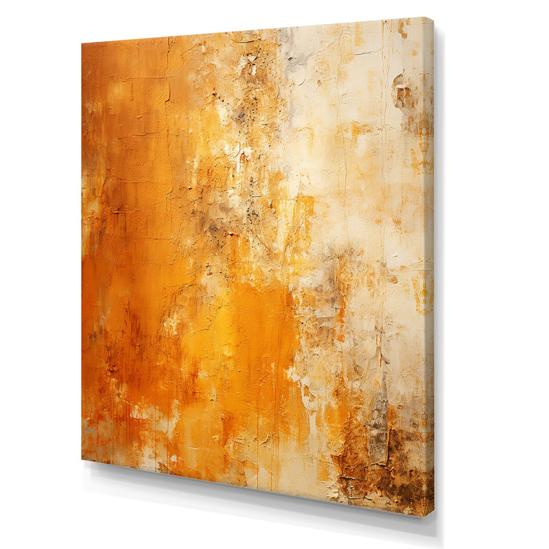 Chaos jaune abstrait - art mural abstrait, Toile tendue, H 44 po x l 34 po x P 1,5 po