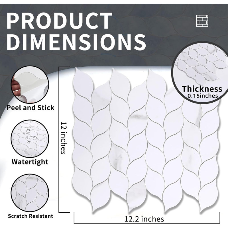 Carrelage à dosseret 10 feuilles pour cuisine