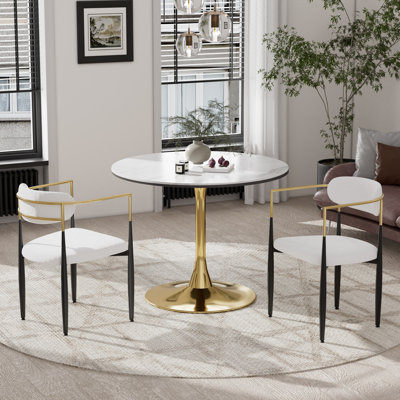 Marble Top Pedestal Dining Set