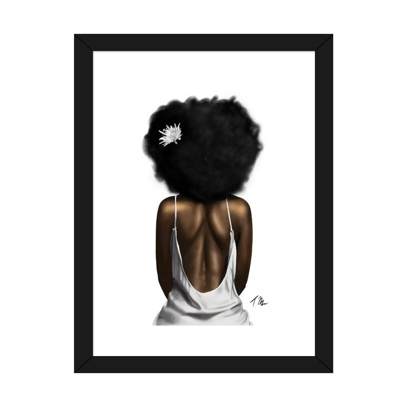 Glow (Color Pop) par Tafari Mills - impression d'art graphique, H 24 po x l 16 po x P 1 po, Papier encadré noir, Blanc