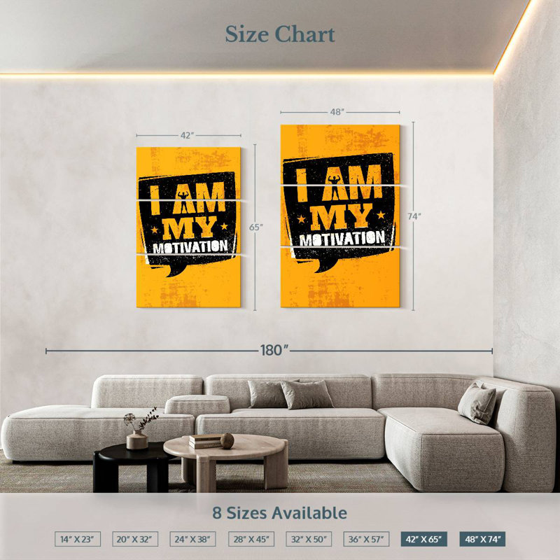 I Am My Motivation, typographie, H 74 po x l 48 po