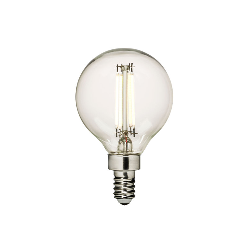 Visual Comfort & Co. LED G16-1/2 shape 4W 3000K Warm White E12 Candelabra base Clear Edison Style light bulb, 3000 Kelvins