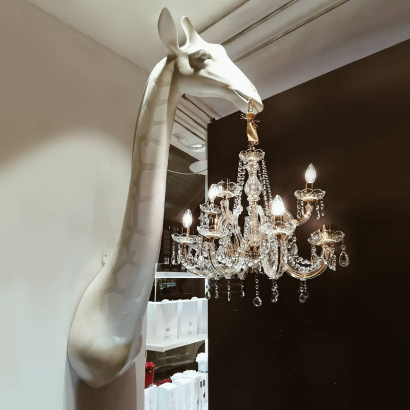 Art Sculpture Giraffe 29.5'' Novelty Wall Lamp, Matte White