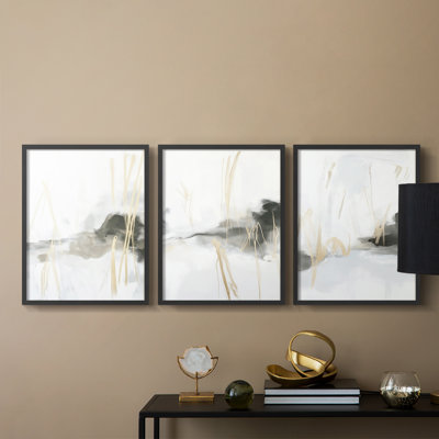 Abstract  Series  CCXL  -Set Of 3 Framed Giclee Prints -Ready to Hang