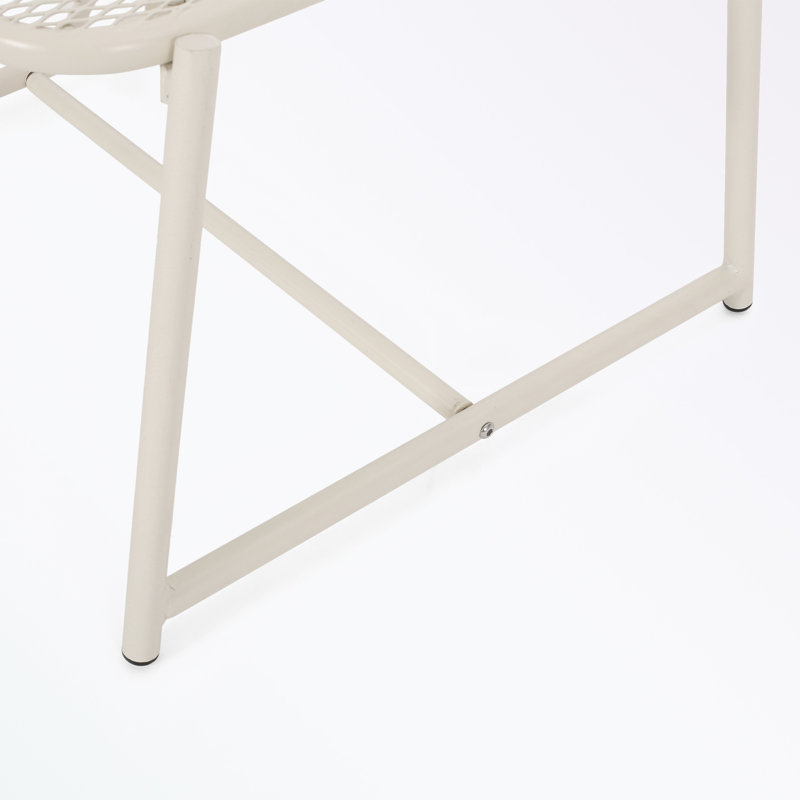 iron frame coffee table with mesh table top, Matte White
