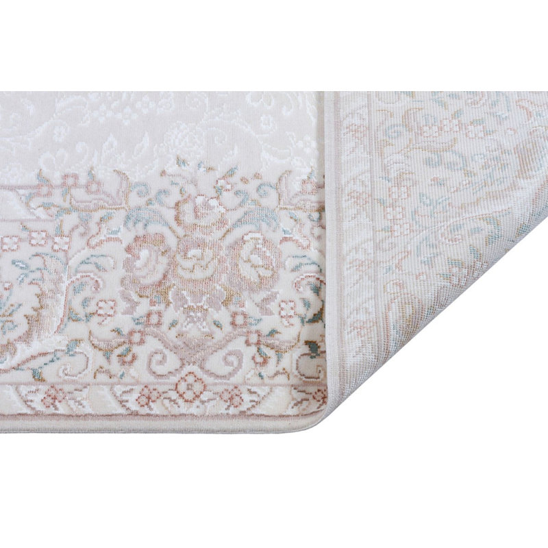 Tapis oriental turc rose en laine noué à la main