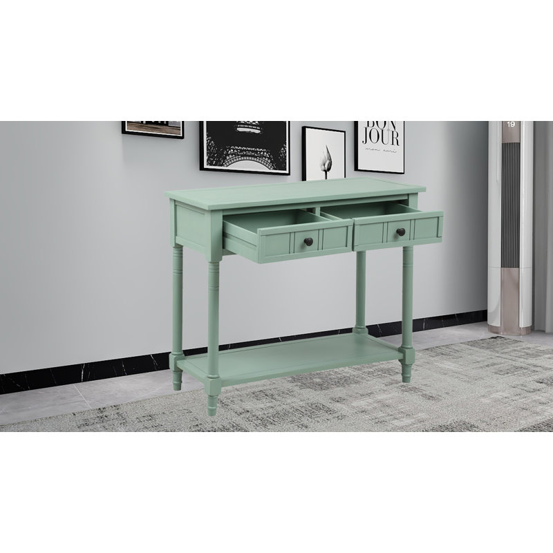 Gattilier 35.43'' Console Table, Retro Blue, 29.9" H x 35.43" W x 13.8" D