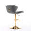 Ensemble de 2 tabourets de bar, avec repose-pieds chromé et base pivotante réglable en hauteur, revêtement en velours et pieds réglables. Tabouret de bar simple.-1952562933
