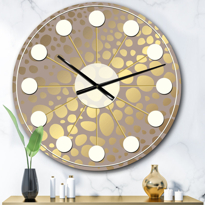 Horloge murale Golden Marble Design III - Mid-Century, Moyen