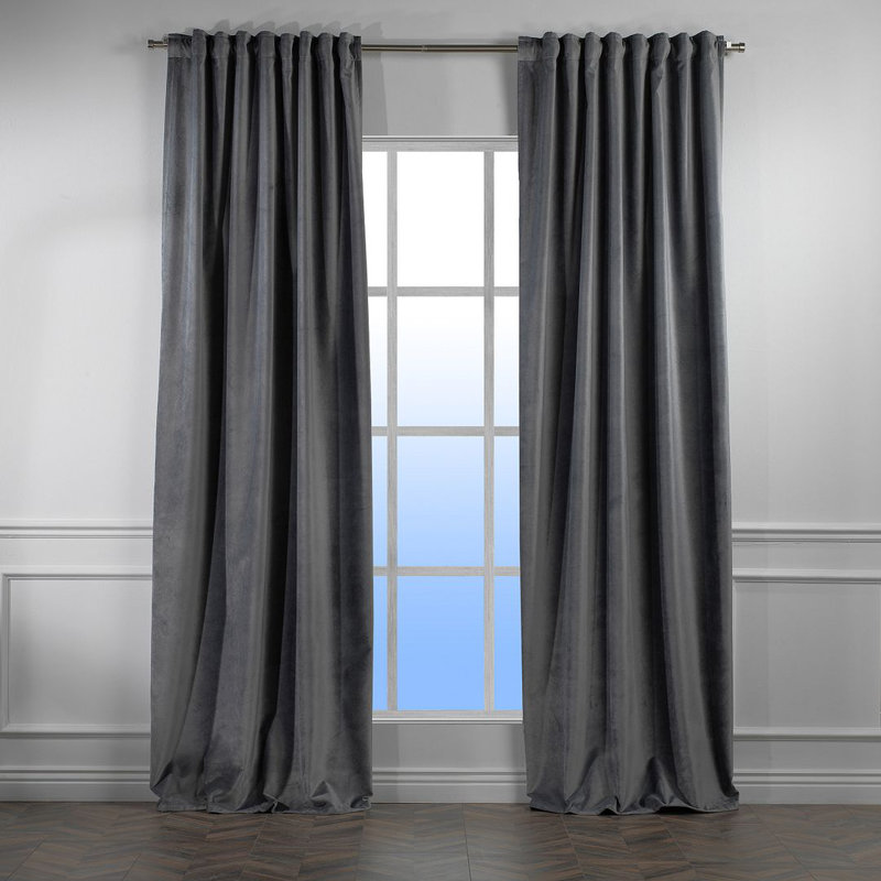 Blackout Curtain Single Panel, 145cm H x 140cm W, Aegean Prussian