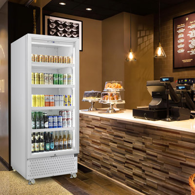 Refroidisseur à boisson de porte en verre de 15 pi³ - capacité de 630 canettes, compresseur écoénergétique, dégivrage automatique, verre anti-buée et lumière DEL pour usage commercial
