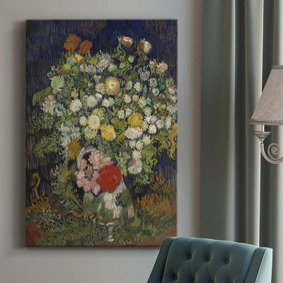 Bouquet de fleurs dans un vase - peinture sur toile tendue