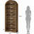 Closed Back Design Bookcase,Generous Bookshelf,Arched Display Shelving-400116187