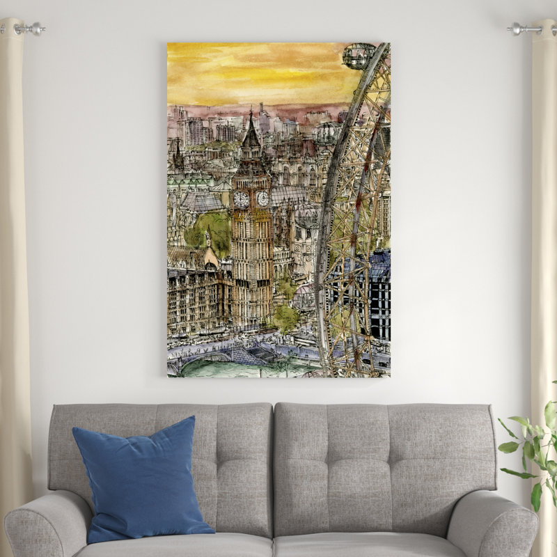 Scène de ville IV, H 48 po x l 32 po x P 1,25 po
