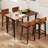 24.5" Counter Height Bar Stools With Footrest Solid Rubber Wood Legs-1469632332