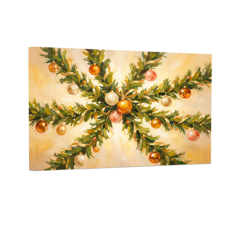 Branches d'arbres de Noël avec ornements, H 16 po x l 24 po