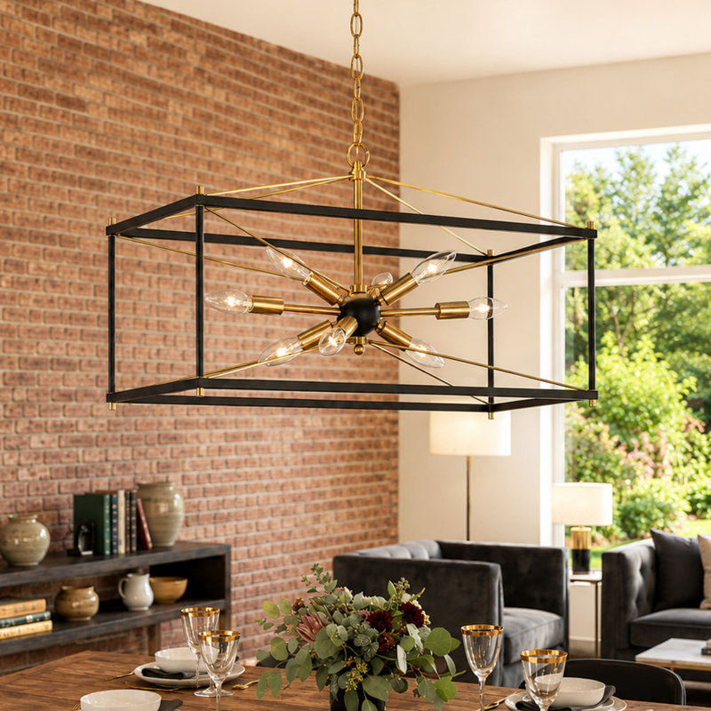 Marval 8-Light Kitchen Island Cage/Lantern Pendant