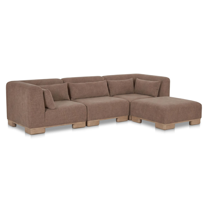 Canapé modulaire June Lounge brun foncé, 30" H x 115" W x 75" D, Brown