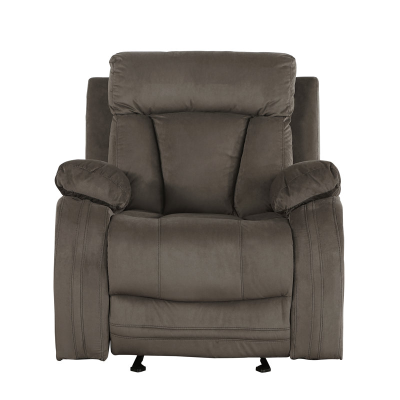 Ullery Upholstered Recliner, Brown Microfiber/Microsuede
