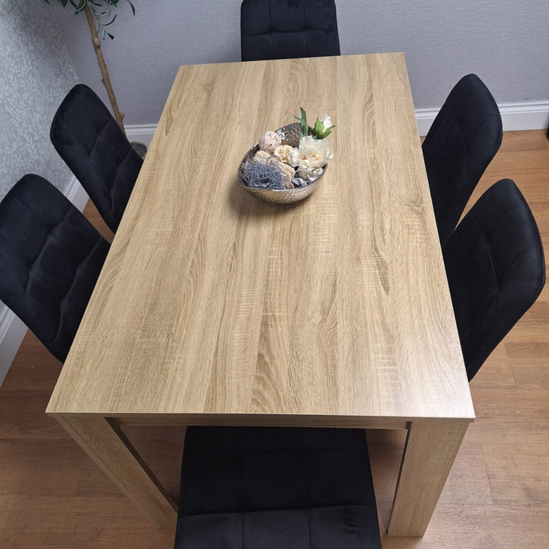 6 - Person Dining Set, Black