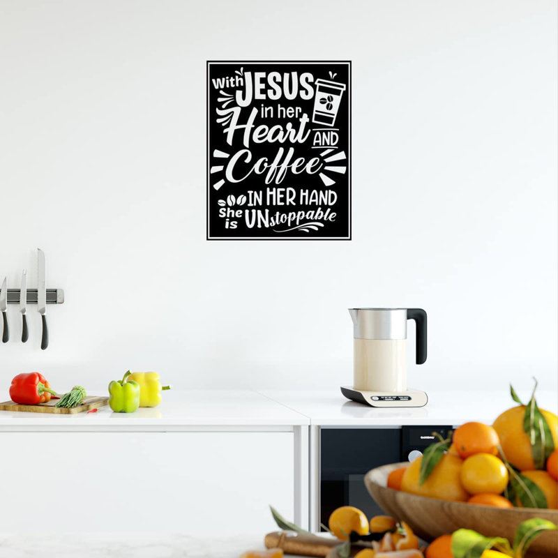 Text & Numbers Non-Wall Damaging Wall Decal, Black, 13" H x 11" W