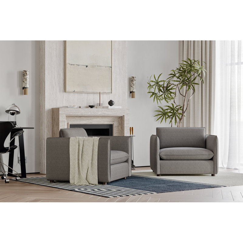 Fauteuil d'appoint en tissu performance Katherine, Tissu gris