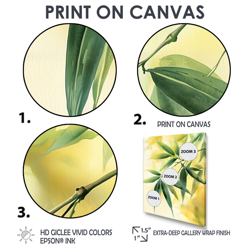 Cleotha - art mural sur toile florale, 32" H x 24" W, Reproduction encadrée d'une seule photo, Gold