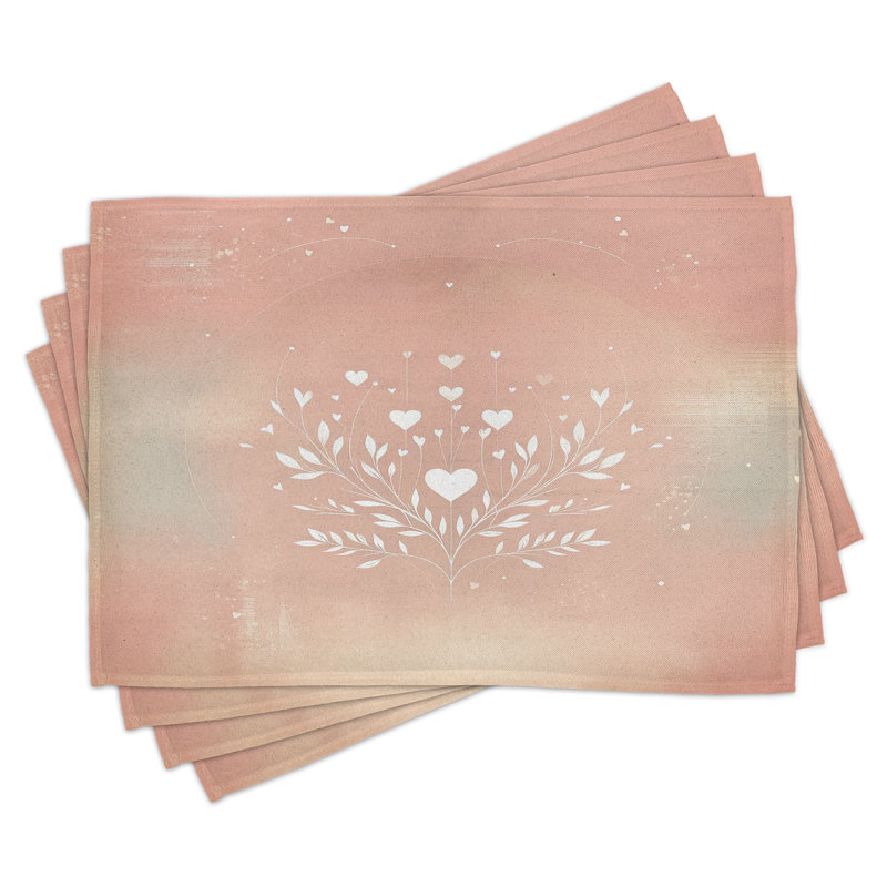 Ensemble de 4 napperons roses Ambesonne