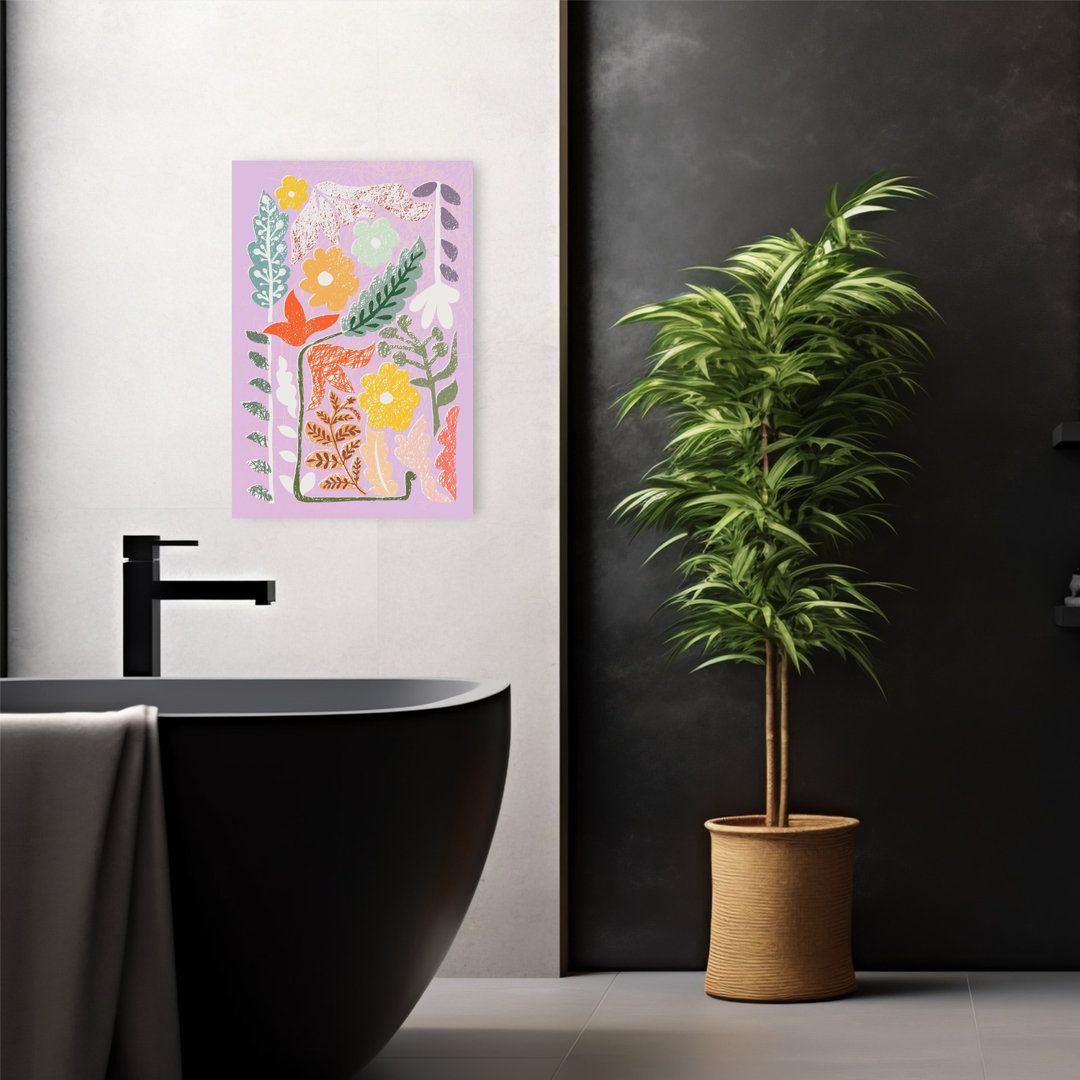 Colorful Botanical Garden Abstract Colorful Modern Flower Nature Wall Art Print