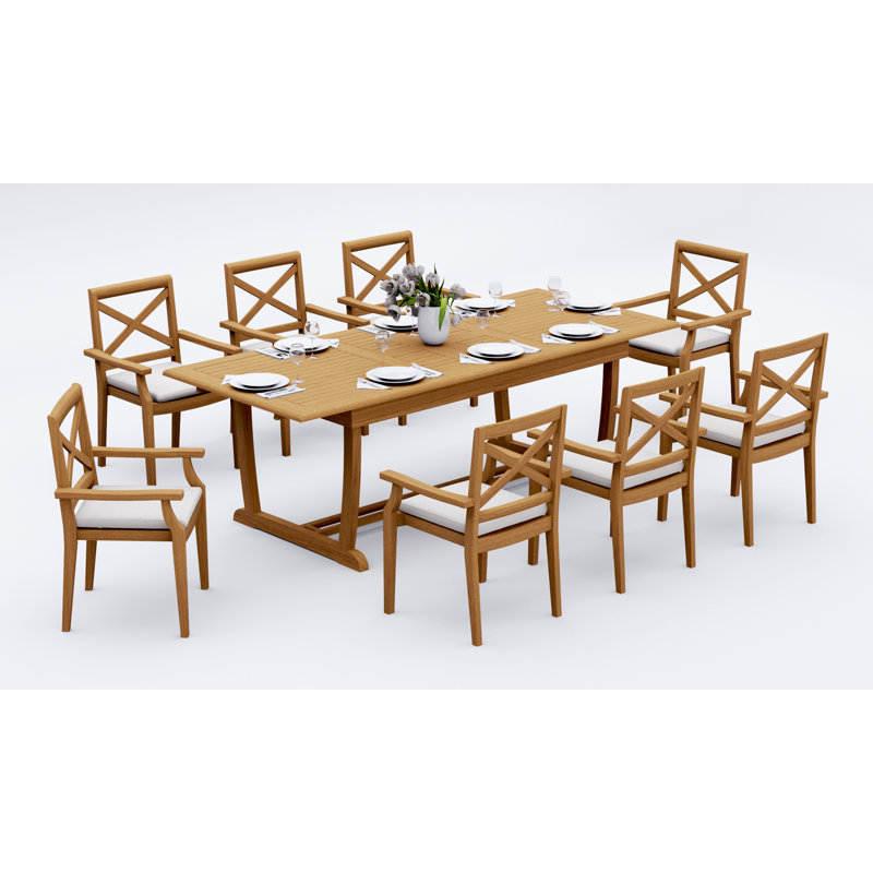 Ensemble repas extérieur rectangulaire Damarrea, 8