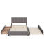 Grand lit plateforme tapissier avec 2 tiroirs et un lit gigogne-114392597