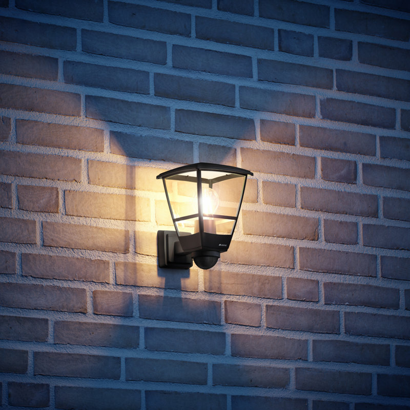 Outdoor Wall Light L 10 S Black, Motion Sensor, Classic Wall Latern, E27