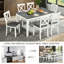 7-Piece Solid Wood Dining Table And Chairs Set, Modern 58.5" Table With 6 Padded Chairs (X-Back Style) For Kitchen, Dining Room, & Two Toned-1287308994