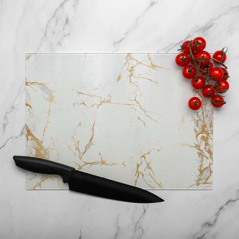 Marble Glass Chopping Board, 40cm L x 28cm W