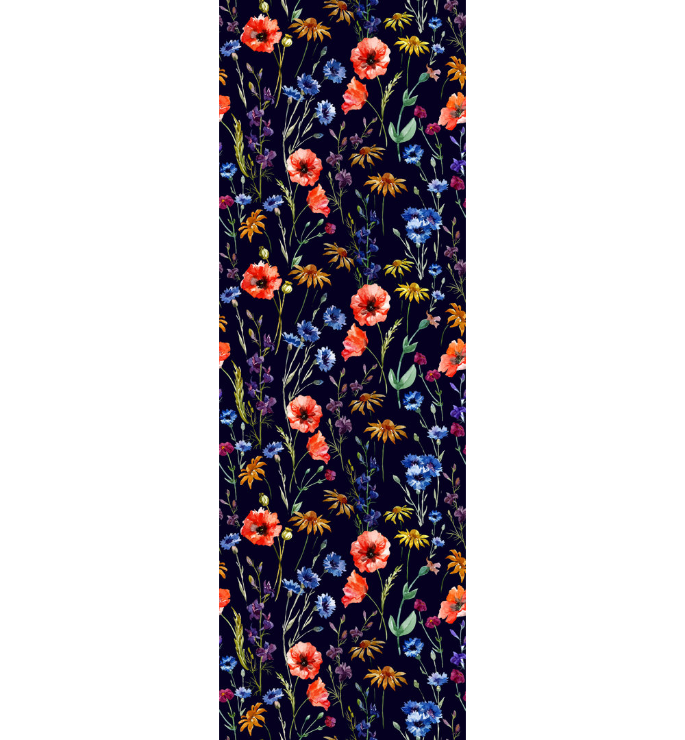 Mallon Pastel on Dark Floral 100" x 25" Peel & Stick Wallpaper Roll August Grove®